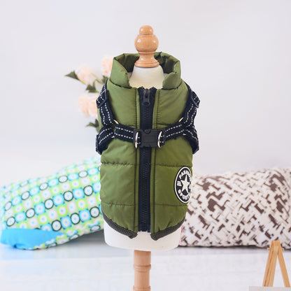 Waterproof Dog Clothes Winter Dog Coat with Harness Warm Pet Clothing Big Dog Jacket Chihuahua Labrador Coat Costume